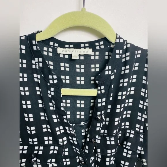 Daniel Rainn Black & White Checkered Dress Lined Sz XS - Picture 3 of 5